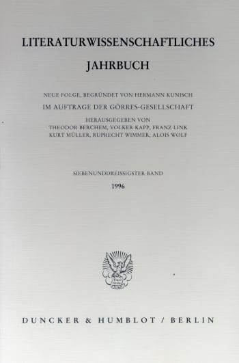 Cover: Literaturwissenschaftliches Jahrbuch