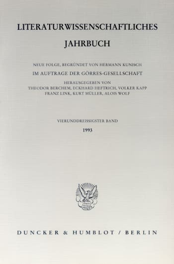 Cover: Literaturwissenschaftliches Jahrbuch