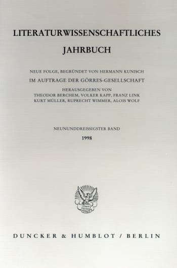 Cover: Literaturwissenschaftliches Jahrbuch