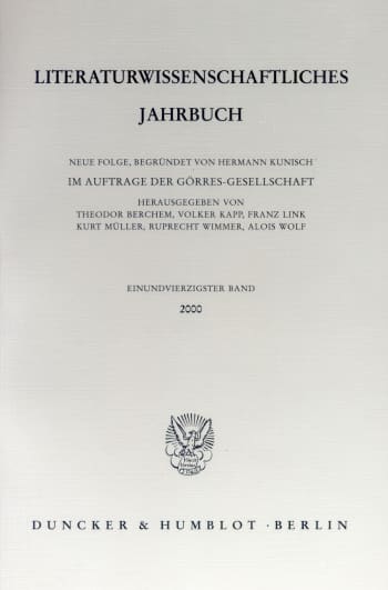 Cover: Literaturwissenschaftliches Jahrbuch