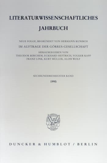 Cover: Literaturwissenschaftliches Jahrbuch