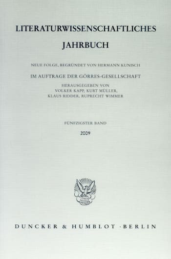 Cover: Literaturwissenschaftliches Jahrbuch