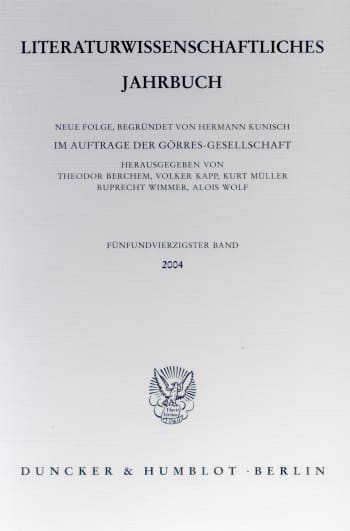 Cover: Literaturwissenschaftliches Jahrbuch