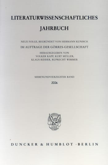 Cover: Literaturwissenschaftliches Jahrbuch