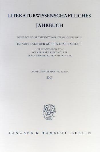 Cover: Literaturwissenschaftliches Jahrbuch