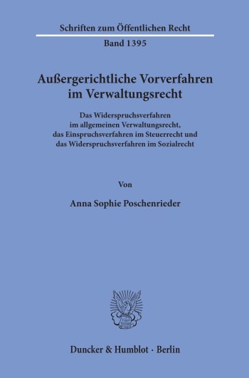 Cover: Außergerichtliche Vorverfahren im Verwaltungsrecht