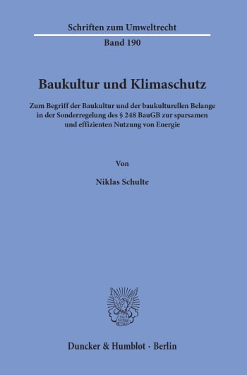 Cover: Baukultur und Klimaschutz