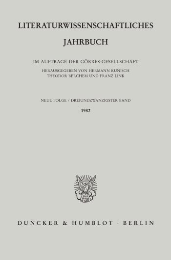 Cover: Literaturwissenschaftliches Jahrbuch