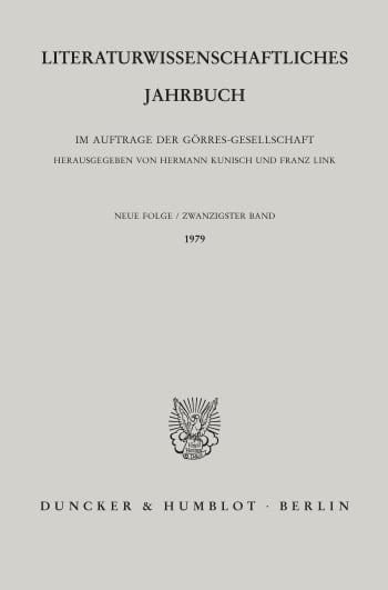 Cover: Literaturwissenschaftliches Jahrbuch