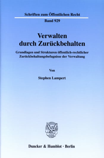 Cover: Verwalten durch Zurückbehalten