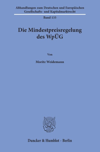 Cover: Die Mindestpreisregelung des WpÜG