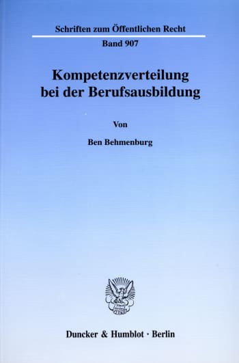 Cover: Kompetenzverteilung bei der Berufsausbildung