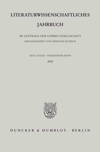 Cover: Literaturwissenschaftliches Jahrbuch