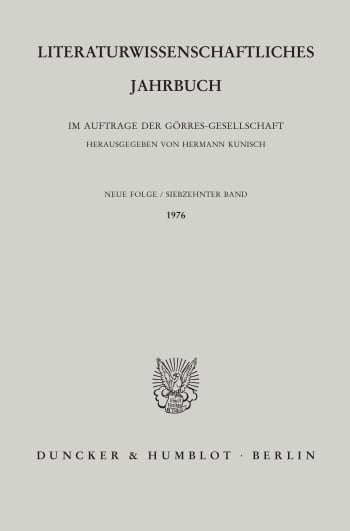 Cover: Literaturwissenschaftliches Jahrbuch