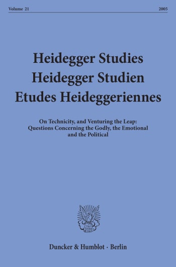 Cover: Heidegger Studies / Heidegger Studien / Etudes Heideggeriennes