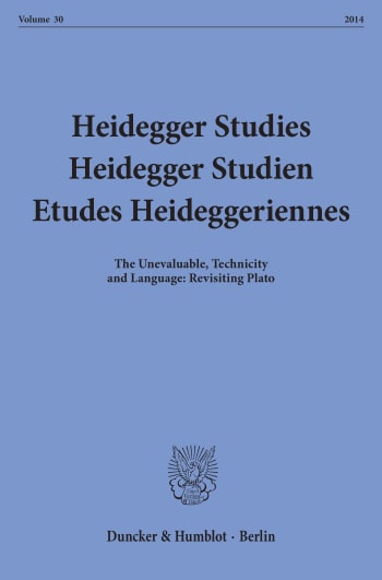 Cover: Heidegger Studies / Heidegger Studien / Etudes Heideggeriennes