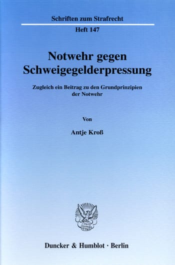 Cover: Notwehr gegen Schweigegelderpressung