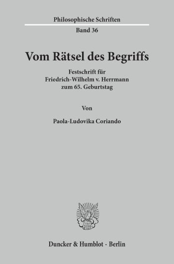 Cover: Vom Rätsel des Begriffs