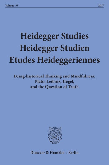 Cover: Heidegger Studies / Heidegger Studien / Etudes Heideggeriennes