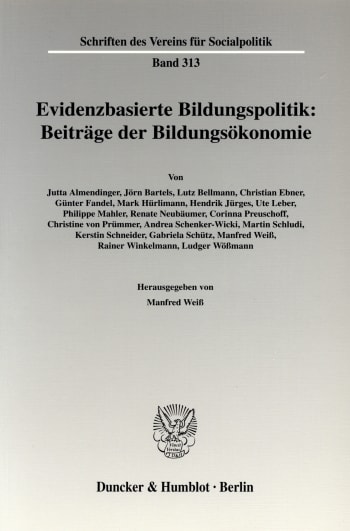 Cover: Evidenzbasierte Bildungspolitik: Beiträge der Bildungsökonomie