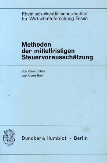 Cover: Methoden der mittelfristigen Steuervorausschätzung