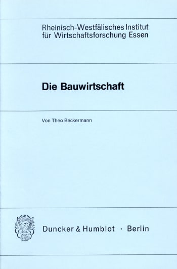 Cover: Die Bauwirtschaft