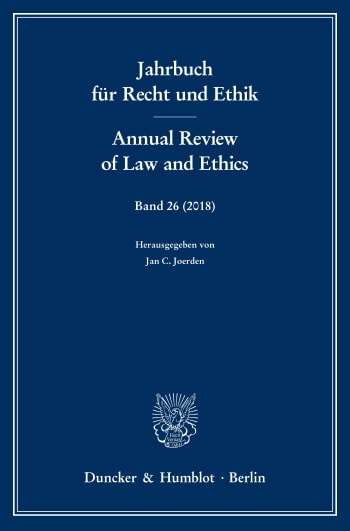 Cover: Jahrbuch für Recht und Ethik / Annual Review of Law and Ethics