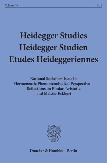 Cover: Heidegger Studies / Heidegger Studien / Etudes Heideggeriennes