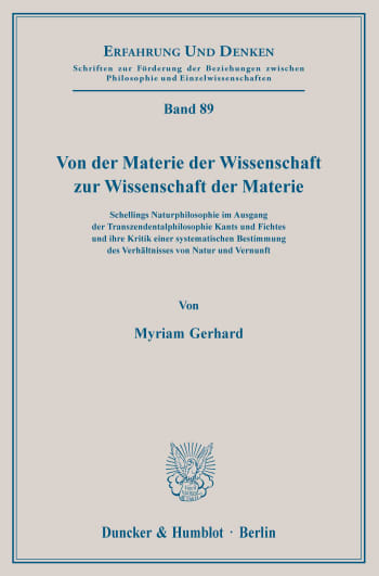 Cover: Von der Materie der Wissenschaft zur Wissenschaft der Materie