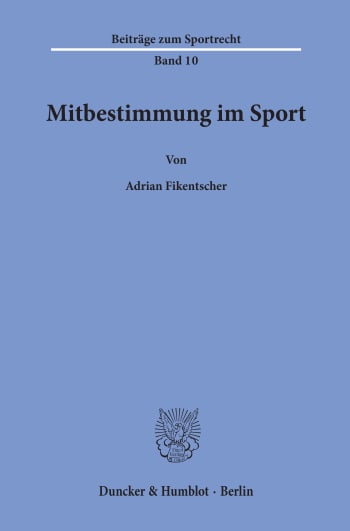 Cover: Mitbestimmung im Sport