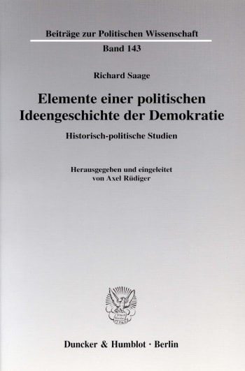 Cover: Elemente einer politischen Ideengeschichte der Demokratie