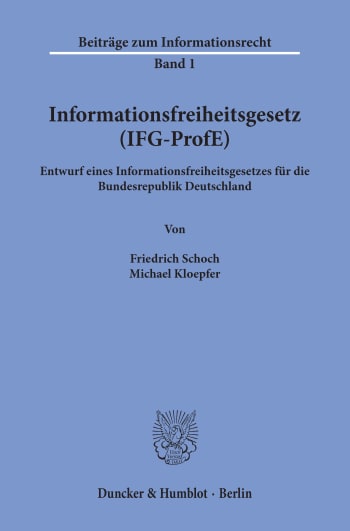 Cover: Informationsfreiheitsgesetz (IFG-ProfE)