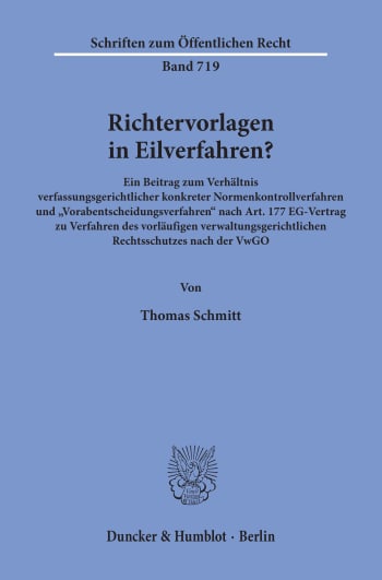 Cover: Richtervorlagen in Eilverfahren?