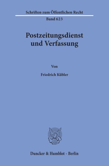 Cover: Postzeitungsdienst und Verfassung