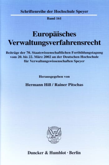 Cover: Europäisches Verwaltungsverfahrensrecht