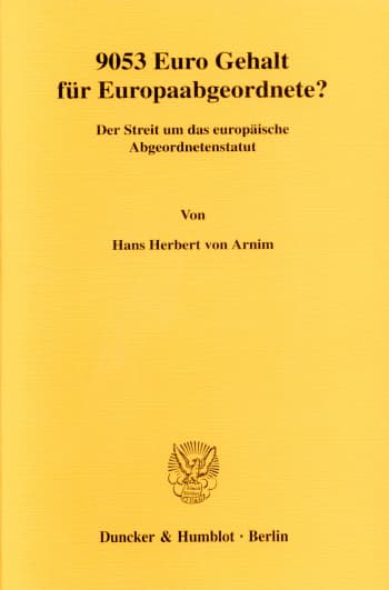 Cover: 9053 Euro Gehalt für Europaabgeordnete?