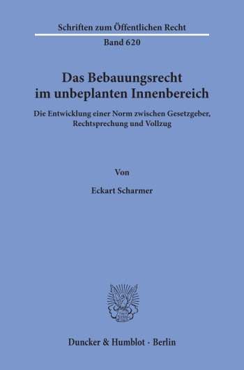 Cover: Das Bebauungsrecht im unbeplanten Innenbereich