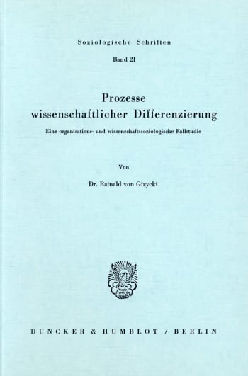 Cover: Prozesse wissenschaftlicher Differenzierung