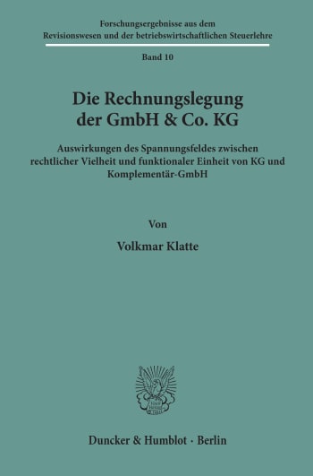 Cover: Die Rechnungslegung der GmbH & Co. KG