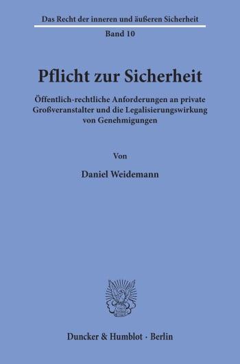 Cover: Pflicht zur Sicherheit