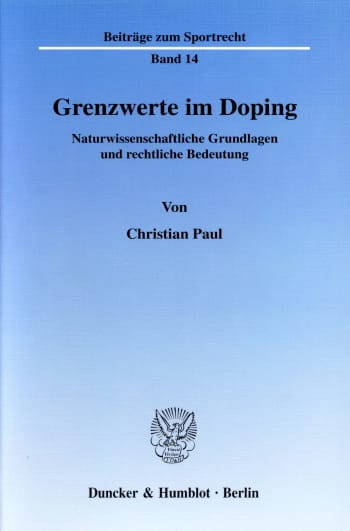 Cover: Grenzwerte im Doping