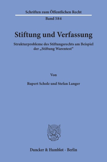 Cover: Stiftung und Verfassung