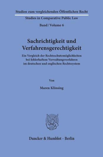 Cover: Sachrichtigkeit und Verfahrensgerechtigkeit