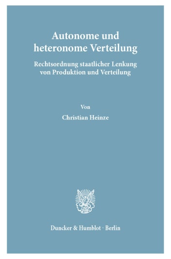 Cover: Autonome und heteronome Verteilung