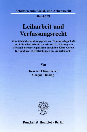 Cover: Leiharbeit und Verfassungsrecht