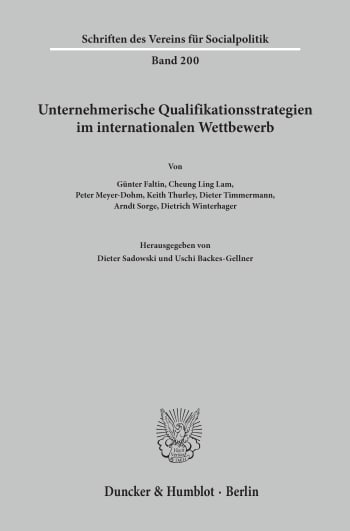 Cover: Unternehmerische Qualifikationsstrategien im internationalen Wettbewerb