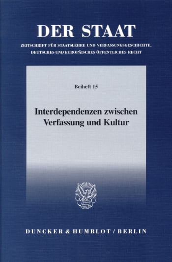 Cover: Interdependenzen zwischen Verfassung und Kultur