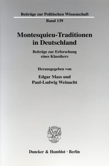 Cover: Montesquieu-Traditionen in Deutschland