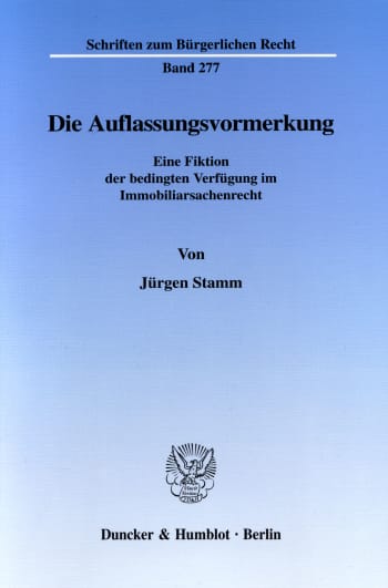 Cover: Die Auflassungsvormerkung