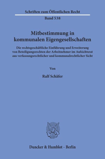 Cover: Mitbestimmung in kommunalen Eigengesellschaften